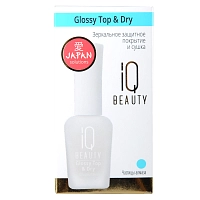 IQ BEAUTY Покрытие защитное зеркальное и сушка / Glossy Top & Dry 12,5 мл, фото 2