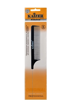 KAIZER Гребень пластиковый с металлическим разделителем, цвет черный, фото 4