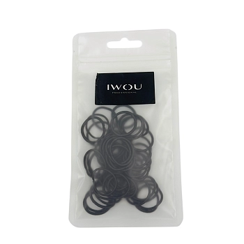 Резинки для волос тонкие черные текстильные d-2см в пакете 50шт