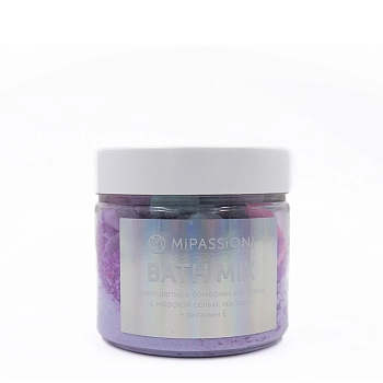 Бомбочка для ванны с морской солью морозный грейпфрут / MiPASSiON 300 мл