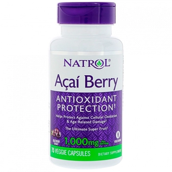 NATROL Добавка биологически активная к пище Натрол асайберри / AcaiBerry 1000 мг 75 капсул, фото 1