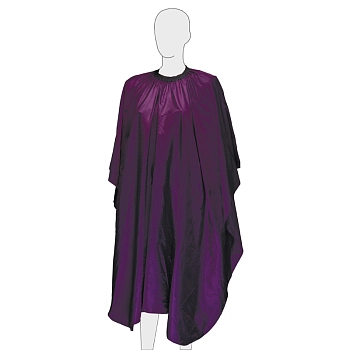 DEWAL PROFESSIONAL Пеньюар для стрижки Палитра, полиэстер, на крючках, фиолетовый 128х146 см, фото 2