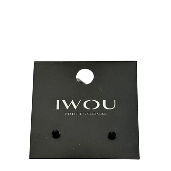 Серьги гвоздики IWOU черная ночь 4мм