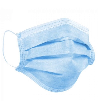 Маска медицинская 3-х слойная одноразовая голубая 5 шт