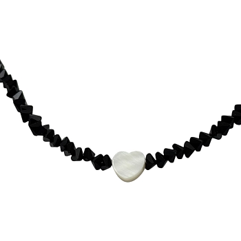 IWOU PROFESSIONAL Чокер Кристалики черный с сердечком, фото 2