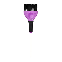 DEWAL PROFESSIONAL Кисть для окрашивания со спицей, широкая черная с фиолетовым, с черной прямой щетиной 50 мм, фото 2