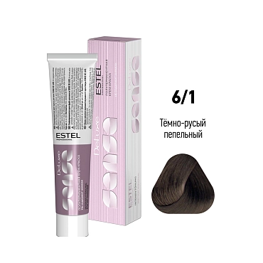ESTEL PROFESSIONAL 6/1 краска для волос, темно-русый пепельный / DE LUXE SENSE 60 мл