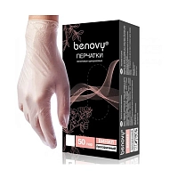 BENOVY Перчатки виниловые неопудренные S / Benovy 100 шт, фото 3