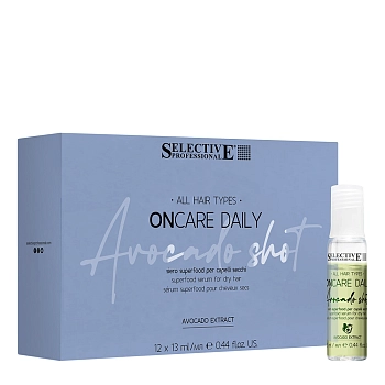 Сыворотка-суперфуд увлажняющая и защитная для волос, не требующая смывания / Avocado Shot ONC ONCARE DAILY 12*13 мл