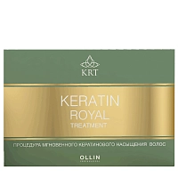 OLLIN PROFESSIONAL Набор (шампунь, бальзам, сыворотка, блеск) / Keratine Royal Treatment 4*100 мл, фото 1