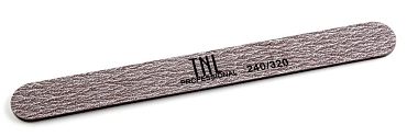 TNL PROFESSIONAL Пилка узкая высококачественная для ногтей 240/320, коричневая (в индивидуальной упаковке)