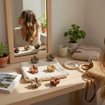 IWOU PROFESSIONAL Набор крабов мини Цветочки мокко 6шт, фото 3