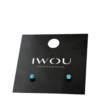 IWOU PROFESSIONAL Серьги гвоздики IWOU нежная бирюза 4мм, фото 2