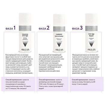 ARAVIA Professional Набор карбокситерапии для сухой и зрелой кожи лица / CO2 Anti-Age Set 3*150 мл, фото 8