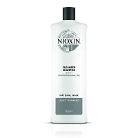 NIOXIN Шампунь очищающий для тонких натуральных волос, с намечающейся тенденцией к выпадению, Система 1, 1000 мл, фото 1