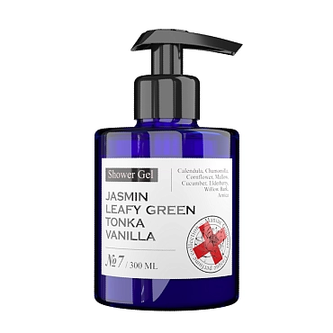 MANIAC GOURMET Гель парфюмированный для душа №7 Жасмин, Зелень, Тонка, Ваниль 300 мл
