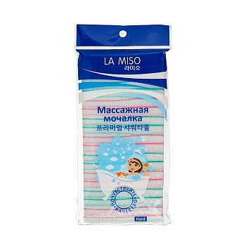 LA MISO Мочалка массажная, зеленая, жесткая / LA MISO 1 шт, фото 1