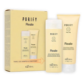 Набор дорожный для поврежденных волос (шампунь 100 мл, кондиционер 75 мл) / Purify Reale 