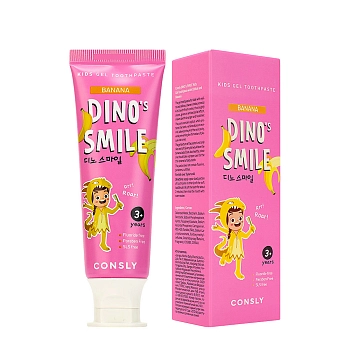 CONSLY Паста зубная детская гелевая c ксилитом и вкусом банана / Consly Dino's Smile 60 гр, фото 2