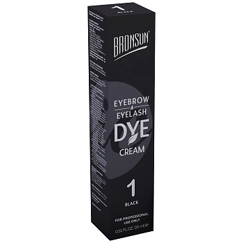 BRONSUN Крем-краска для бровей и ресниц, #1 черная 15 мл, фото 4