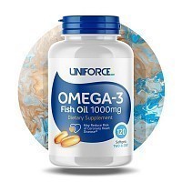 UNIFORCE Добавка биологически активная к пище / Omega-3 1000 мг 120 капсул, фото 3