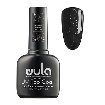 WULA NAILSOUL Покрытие верхнее с эффектом гранита, белый / Granite White Top Coat 10 мл, фото 1