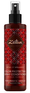 ZEITUN Спрей-кондиционер с экстрактами граната и гибискуса для яркости окрашенных волос Ритуал цвета 200 мл