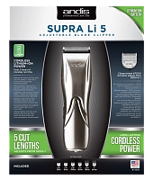 ANDIS Машинка для стрижки волос SUPRA Li 5, 0.25 - 2.4 мм, аккумуляторно-сетевая, 6 насадок, фото 9