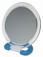 Зеркало настольное, в прозрачной оправе, на пластиковой подставке синего цвета 230x154 мм, DEWAL BEAUTY