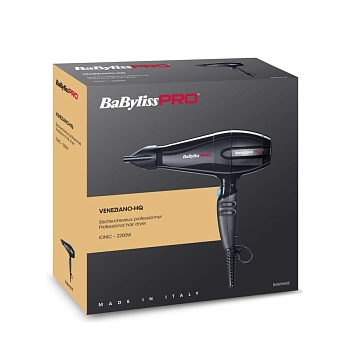 BABYLISS PRO Фен BaByliss Pro Veneziano HQ, ионизация, 2 насадки 2200 Вт, фото 4