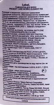 LEBEL Сыворотка для волос / PROEDIT CARE WORKS ELEMENT FIX 500 мл / проф, фото 2