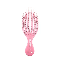 Расческа для сухих и влажных волос мини, розовый осьминог / Detangling Octopus Brush For Dry Hair And Wet Hair Mini Pink, SOLOMEYA