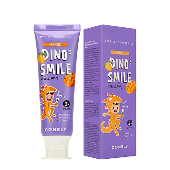 CONSLY Паста зубная детская гелевая c ксилитом и вкусом манго / Consly Dino's Smile 60 гр, фото 2