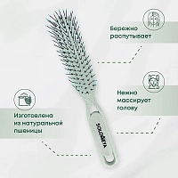 SOLOMEYA Расческа для распутывания волос, пастельно-зеленая / Detangler Hairbrush for Wet & Dry Hair Pastel Green, фото 3