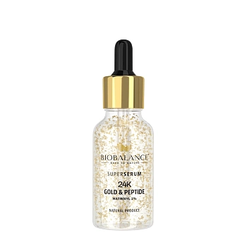 Сыворотка для лица с золотом 24К и пептидами матриксила 2% / SUPER SERUM 24K GOLD & PEPTIDE MATRIXYL 2% 30 мл