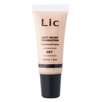 LIC Крем тональный мини-версия, 03Y / Soft Velvet Foundation Mini version 10 мл, фото 1