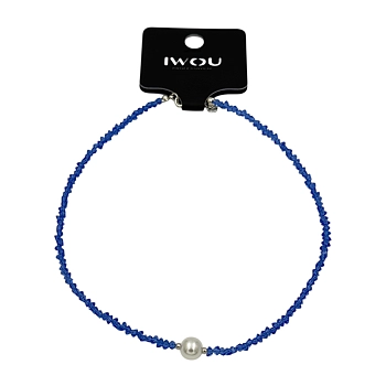 Чокер Кристалики синий с жемчужиной