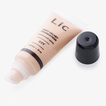 LIC Крем тональный мини-версия, 03Y / Soft Velvet Foundation Mini version 10 мл, фото 2