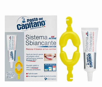 PASTA DEL CAPITANO Набор для отбеливания зубов (зубная паста с активным кислородом 50 мл + капа) Whitening with OX-Active, фото 2