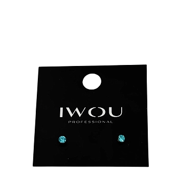 Серьги гвоздики IWOU нежная бирюза 4мм