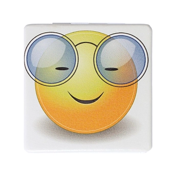 DEWAL BEAUTY Зеркало Смайлики очкарик, карманное квадратное, размер 60 х 60 х 0,9 мм, фото 2