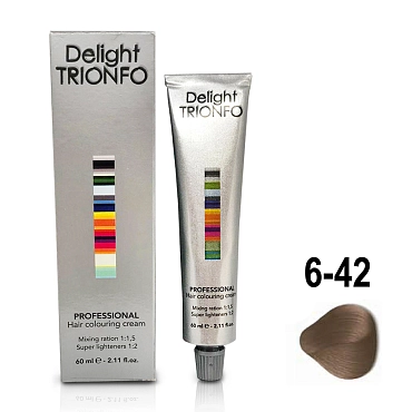 CONSTANT DELIGHT 6-42 крем-краска стойкая для волос, темно-русый бежевый пепельный / Delight TRIONFO 60 мл