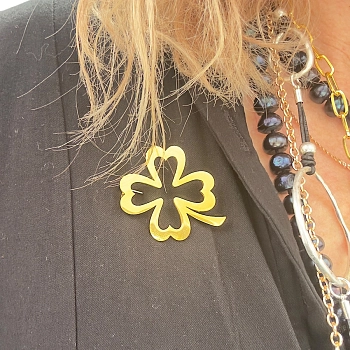 IWOU PROFESSIONAL Брошь Золотой клевер, фото 3
