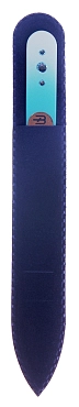 BHM PROFESSIONAL Пилочка стеклянная цветная с 3 кристаллами 135 мм