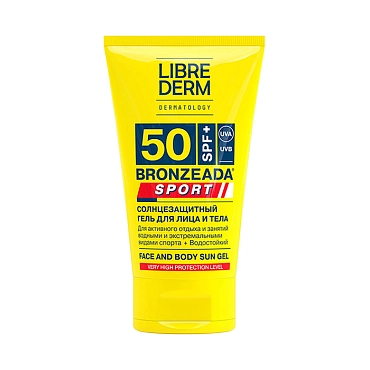 LIBREDERM Гель солнцезащитный для лица и тела SPF 50 / BRONZEADA SPORT 150 мл