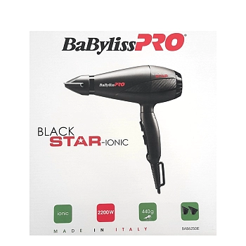 BABYLISS PRO Фен BaByliss Pro BLACK STAR, 2 насадки, 2200Вт, фото 4