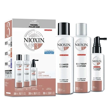 NIOXIN Набор для волос Система 3 (шампунь очищающий 300 мл, кондиционер увлажняющий 300 мл, маска питательная 100 мл)