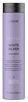 LAKME Шампунь тонирующий для нейтрализации желтого оттенка волос / WHITE SILVER SHAMPOO 300 мл, фото 1
