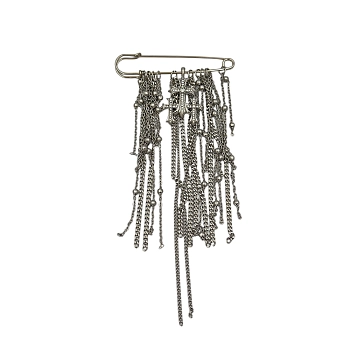 Брошь-булавка Кресты и цепи со стразами