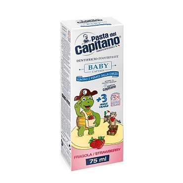 PASTA DEL CAPITANO Паста зубная детская 3+ клубничная / Baby Strawberry 75 мл